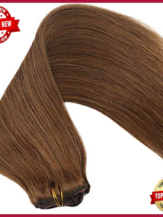 20 Inch Clip In Human Hair Extensions 120g Thick Ends Lace Weft main image 6